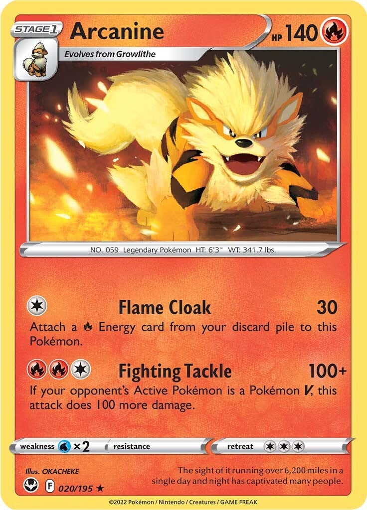 Arcanine (020/195) [Sword & Shield: Silver Tempest] | Good Games Modbury