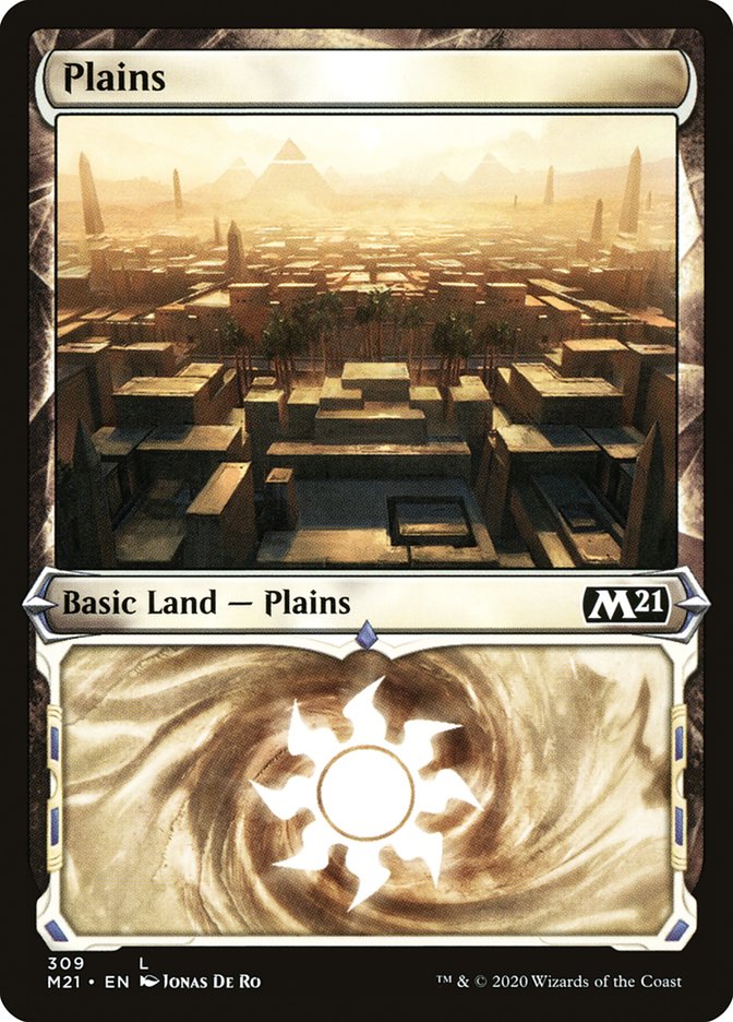 Plains (309) (Showcase) [Core Set 2021] | Good Games Modbury