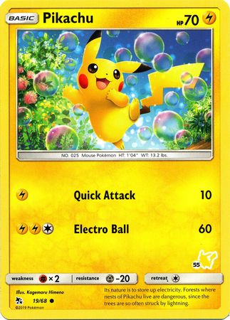 Pikachu (19/68) (Pikachu Stamp #55) [Battle Academy 2020] | Good Games Modbury