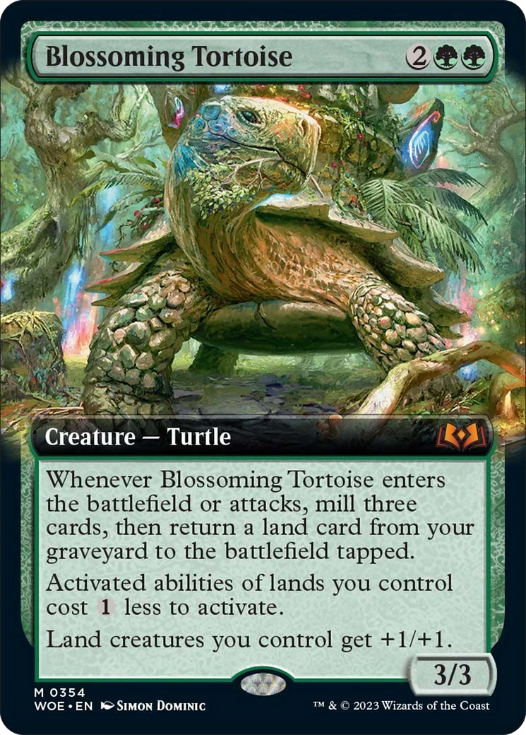 Blossoming Tortoise (Extended Art) [Wilds of Eldraine] | Good Games Modbury