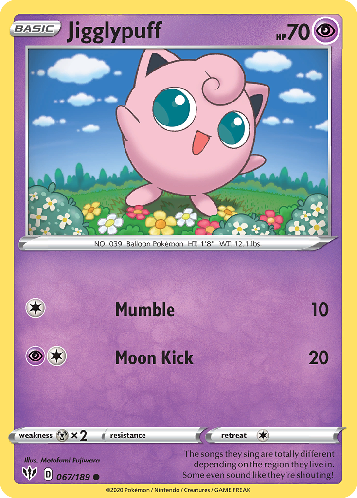 Jigglypuff (067/189) [Sword & Shield: Darkness Ablaze] | Good Games Modbury