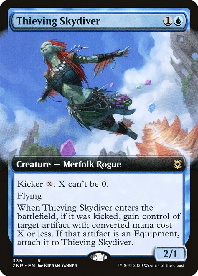 Thieving Skydiver (Extended Art) [Zendikar Rising] | Good Games Modbury