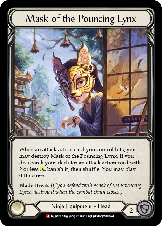 Mask of the Pouncing Lynx [EVR037] (Everfest)  1st Edition Cold Foil | Good Games Modbury