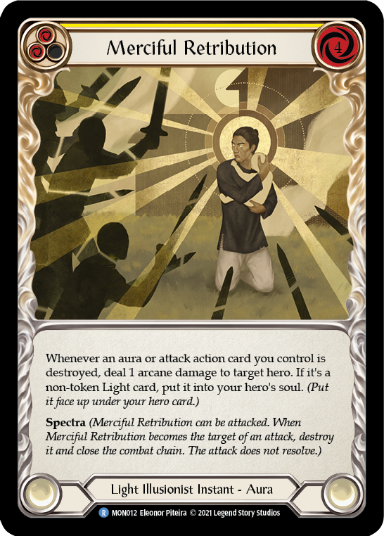 Merciful Retribution [MON012-RF] (Monarch)  1st Edition Rainbow Foil | Good Games Modbury