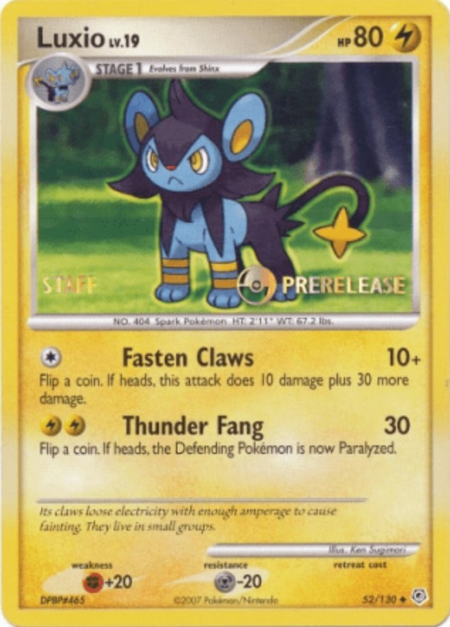 Luxio (52/130) (Prerelease Promo Staff) [Nintendo: Black Star Promos] | Good Games Modbury