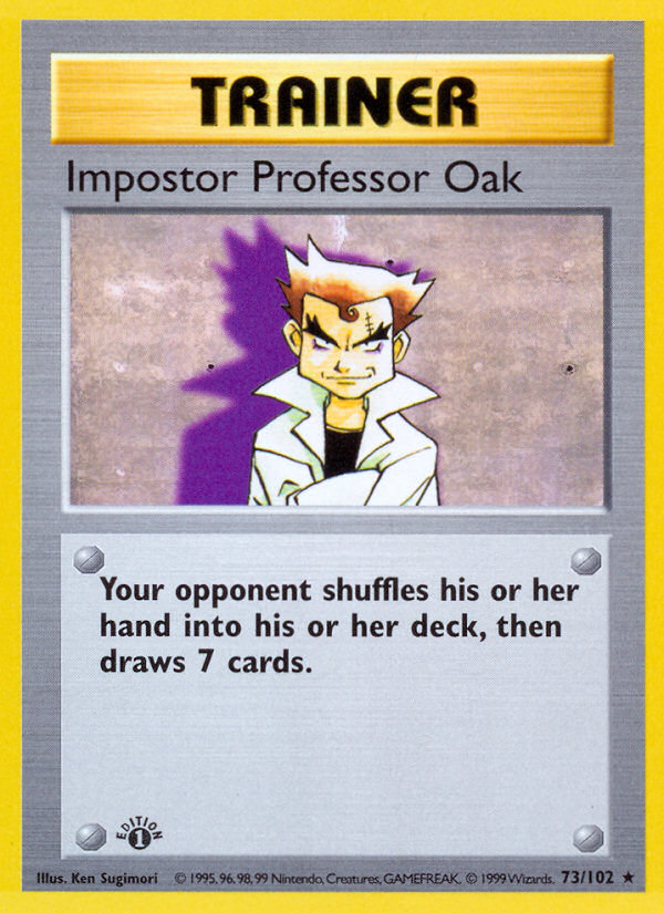 Impostor Professor Oak (73/102) (Shadowless) [Base Set 1st Edition] | Good Games Modbury