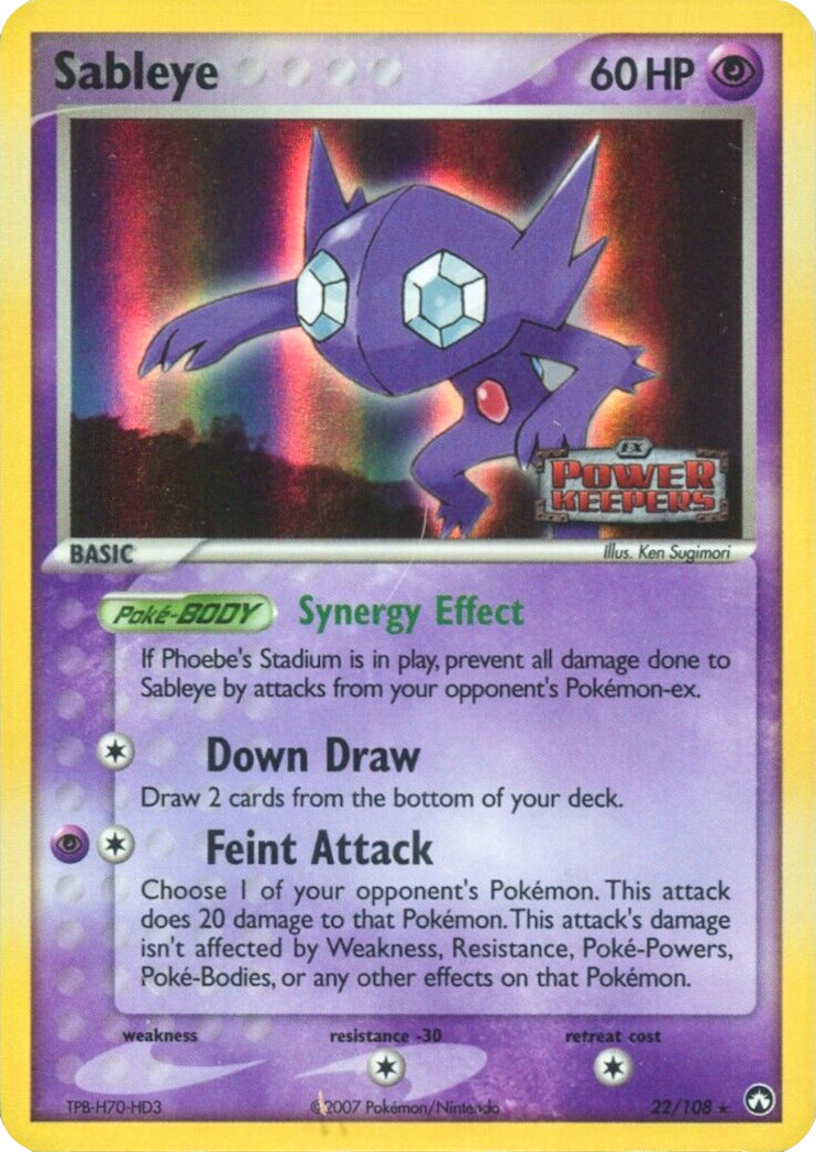 Sableye (22/108) (Stamped) [EX: Power Keepers] | Good Games Modbury