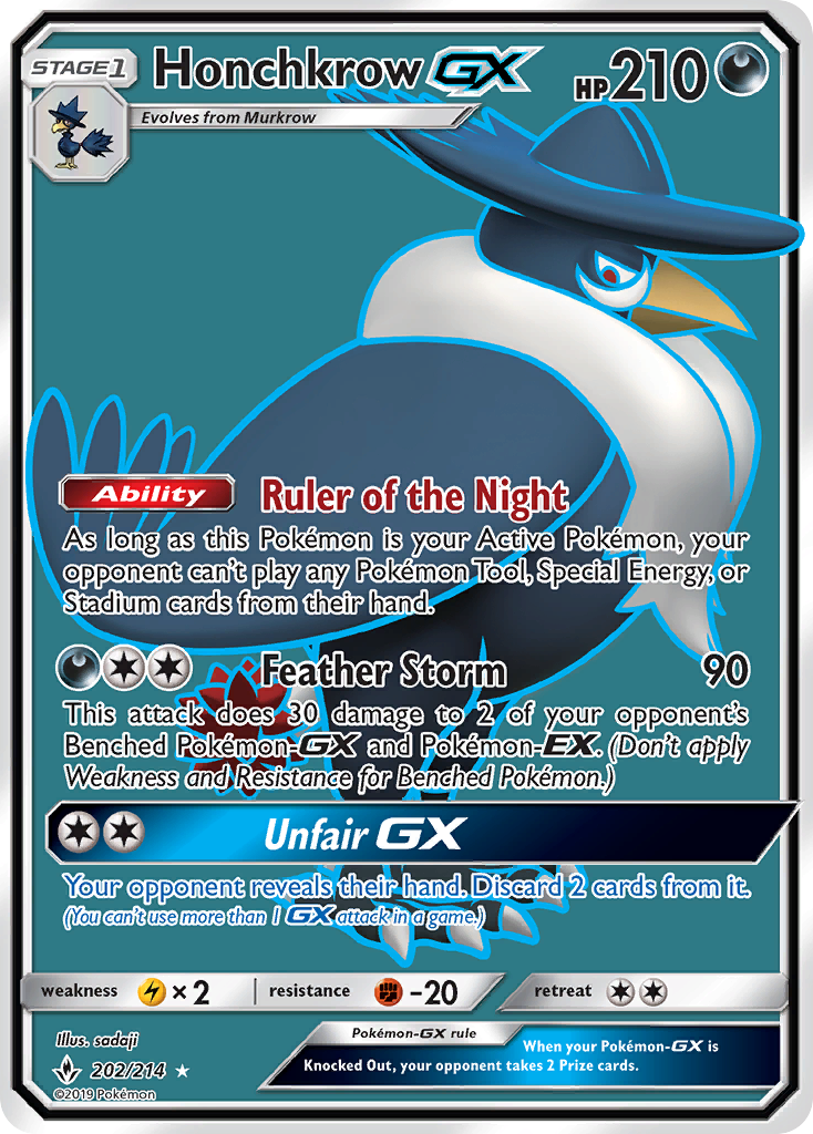 Honchkrow GX (202/214) [Sun & Moon: Unbroken Bonds] | Good Games Modbury