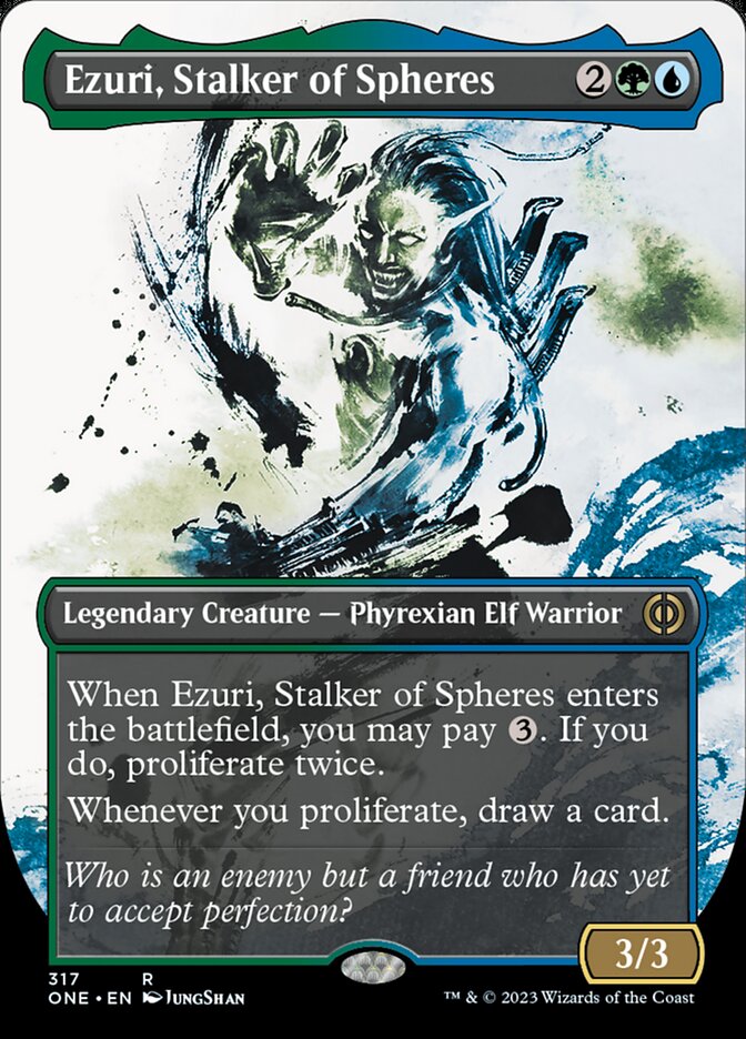 Ezuri, Stalker of Spheres (Borderless Ichor) [Phyrexia: All Will Be One] | Good Games Modbury