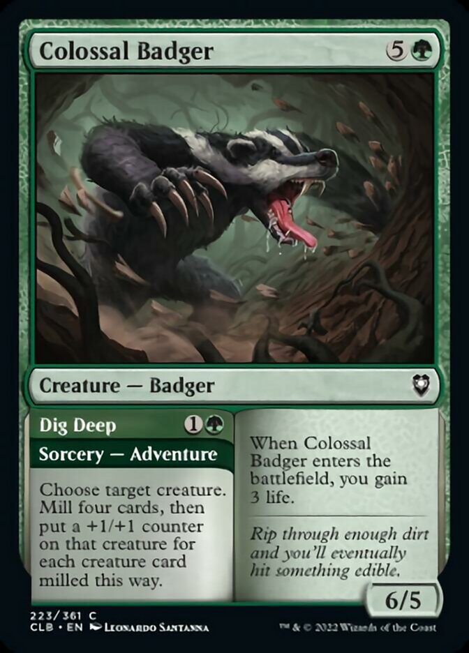 Colossal Badger // Dig Deep [Commander Legends: Battle for Baldur's Gate] | Good Games Modbury