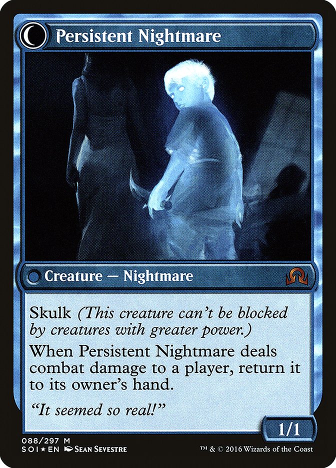 Startled Awake // Persistent Nightmare [Shadows over Innistrad Prerelease Promos] | Good Games Modbury