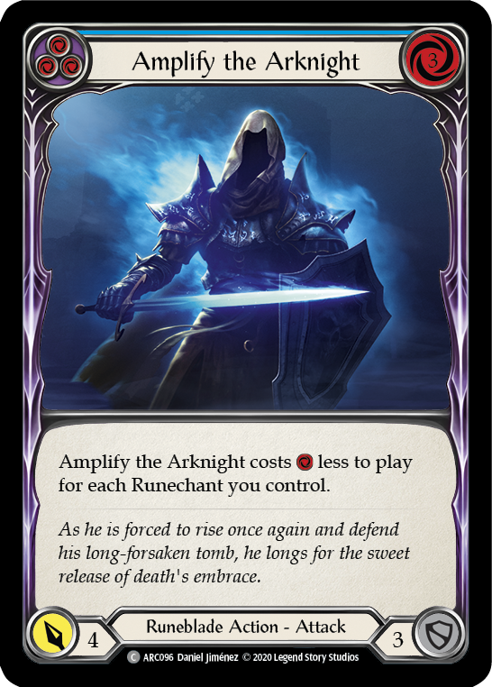 Amplify the Arknight (Blue) [U-ARC096] (Arcane Rising Unlimited)  Unlimited Rainbow Foil | Good Games Modbury