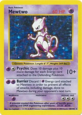 Mewtwo (10/102) [Base Set Shadowless Unlimited] | Good Games Modbury