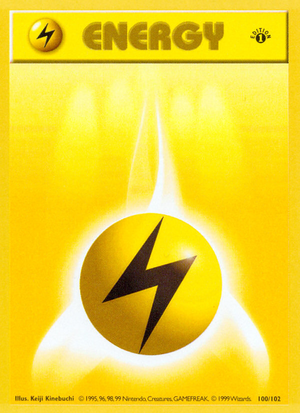 Lightning Energy (100/102) (Shadowless) [Base Set 1st Edition] | Good Games Modbury