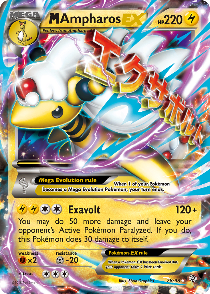 M Ampharos EX (28/98) [XY: Ancient Origins] | Good Games Modbury