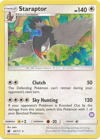 Staraptor (83/111) (Deck Exclusive #22) [Sun & Moon: Trainer Kit - Alolan Sandslash] | Good Games Modbury