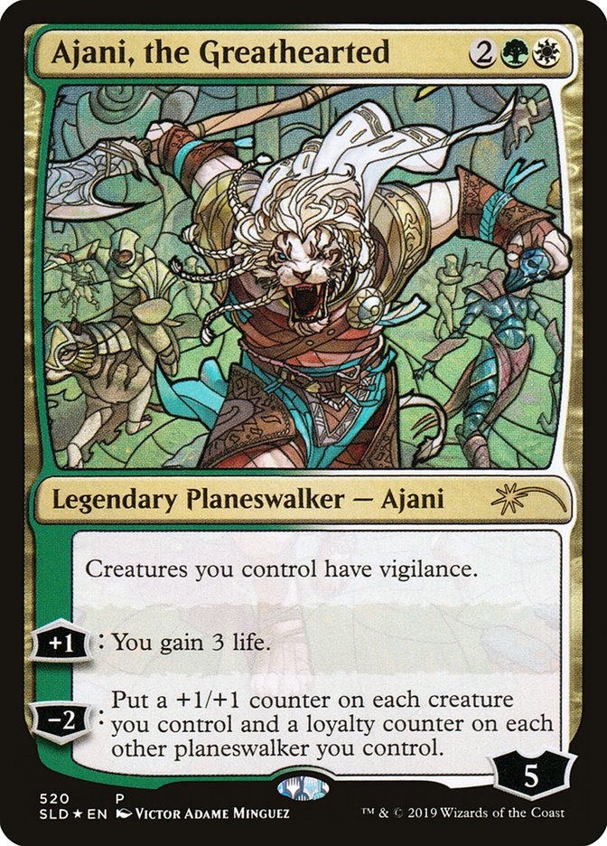 Ajani, the Greathearted (Stained Glass) [Secret Lair Drop Promos] | Good Games Modbury