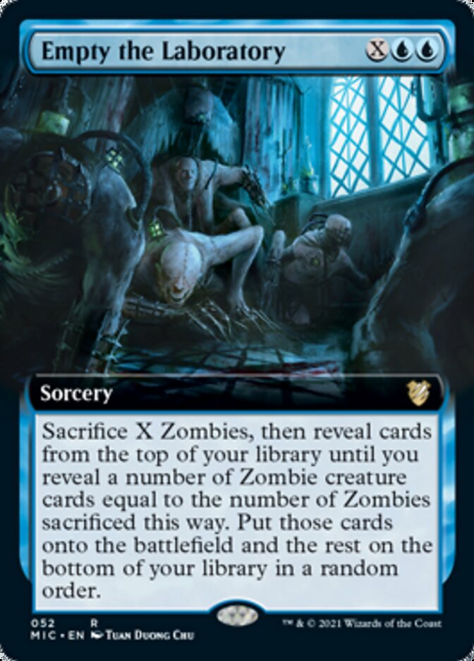 Empty the Laboratory (Extended Art) [Innistrad: Midnight Hunt Commander] | Good Games Modbury