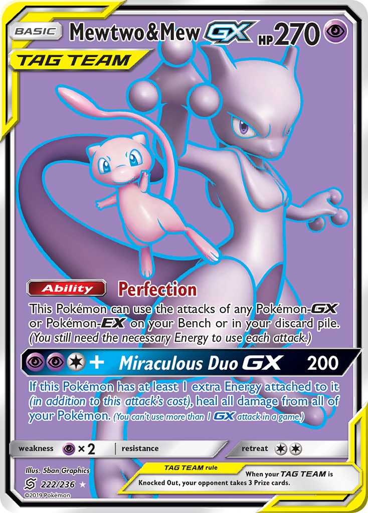 Mewtwo & Mew GX (222/236) [Sun & Moon: Unified Minds] | Good Games Modbury