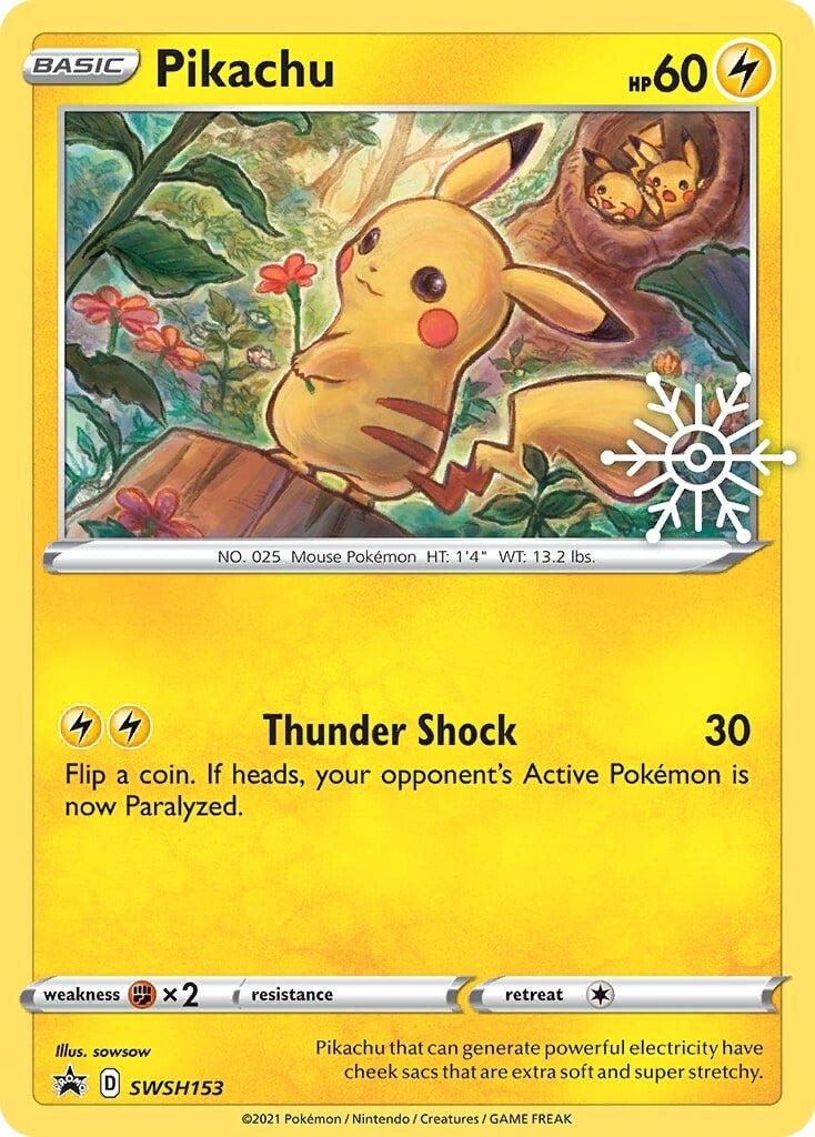 Pikachu (SWSH153) (Holiday Calendar) [Sword & Shield: Black Star Promos] | Good Games Modbury