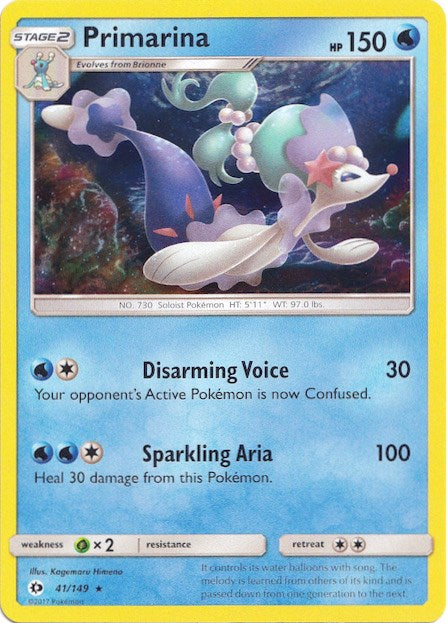 Primarina (41/149) (Water Web Holo) [Sun & Moon: Base Set] | Good Games Modbury