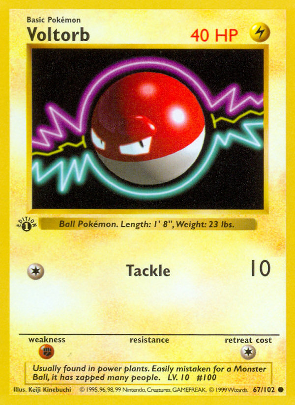 Voltorb (67/102) (Shadowless) [Base Set 1st Edition] | Good Games Modbury