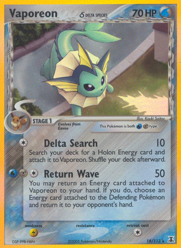 Vaporeon (18/113) (Delta Species) [EX: Delta Species] | Good Games Modbury