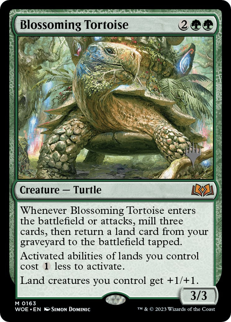 Blossoming Tortoise (Promo Pack) [Wilds of Eldraine Promos] | Good Games Modbury