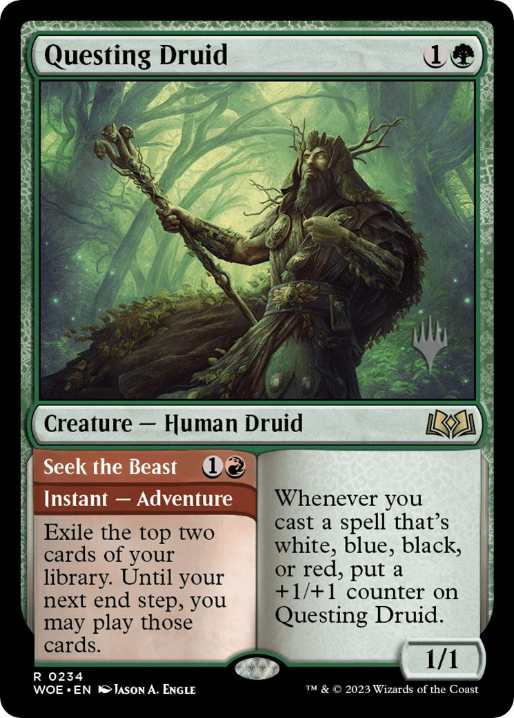 Questing Druid (Promo Pack) [Wilds of Eldraine Promos] | Good Games Modbury