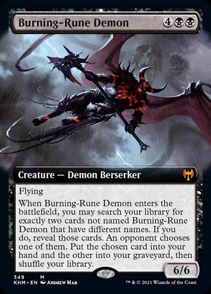 Burning-Rune Demon (Extended Art) [Kaldheim] | Good Games Modbury