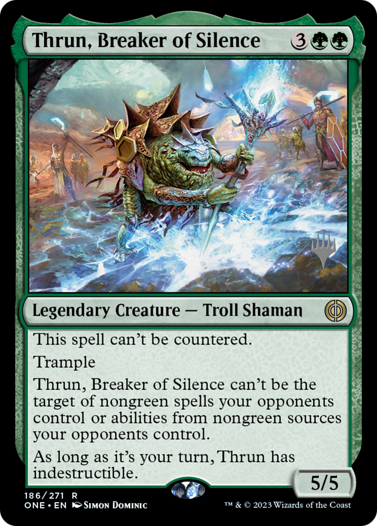 Thrun, Breaker of Silence (Promo Pack) [Phyrexia: All Will Be One Promos] | Good Games Modbury