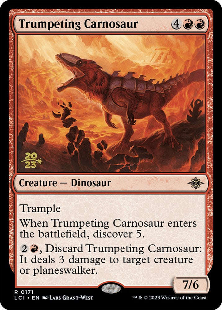 Trumpeting Carnosaur [The Lost Caverns of Ixalan Prerelease Cards] | Good Games Modbury