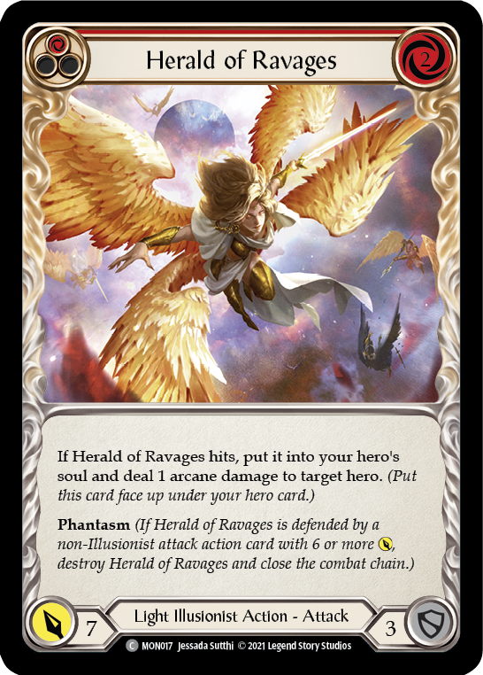 Herald of Ravages (Red) [MON017] (Monarch)  1st Edition Normal | Good Games Modbury