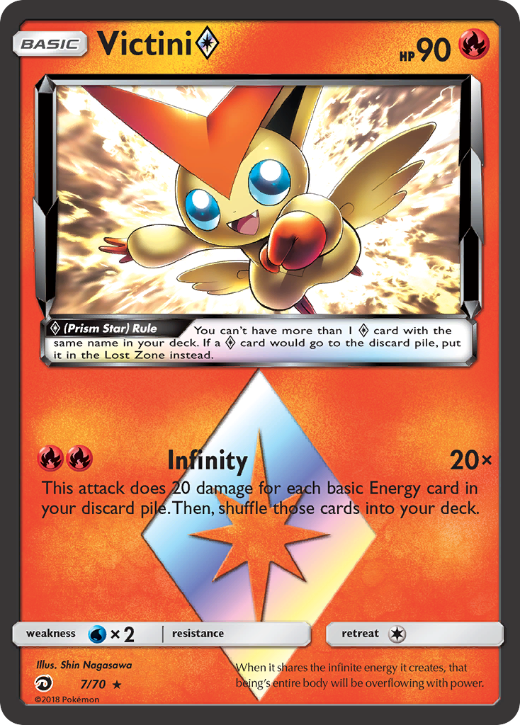 Victini (7/70) (Prism Star) [Sun & Moon: Dragon Majesty] | Good Games Modbury