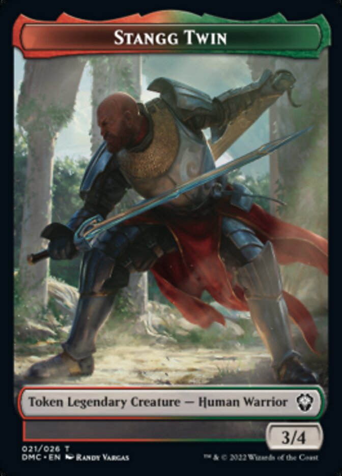 Soldier // Stangg Twin Double-Sided Token [Dominaria United Tokens] | Good Games Modbury