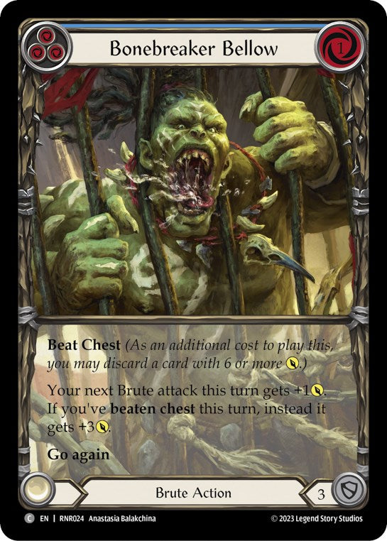 Bonebreaker Bellow (Blue) [RNR024] (Rhinar Hero Deck) | Good Games Modbury