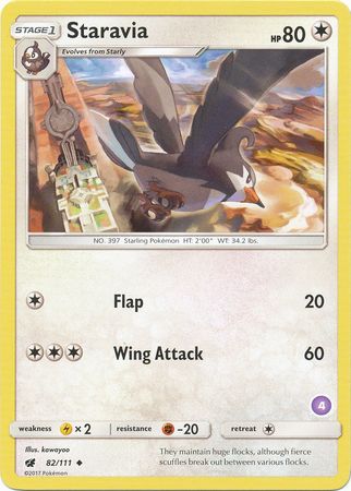 Staravia (82/111) (Deck Exclusive #4) [Sun & Moon: Trainer Kit - Alolan Sandslash] | Good Games Modbury