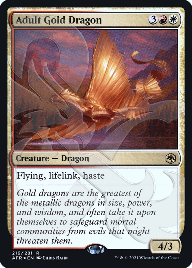 Adult Gold Dragon (Ampersand Promo) [Dungeons & Dragons: Adventures in the Forgotten Realms Promos] | Good Games Modbury