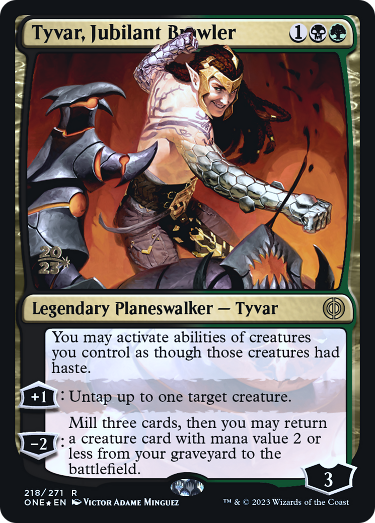 Tyvar, Jubilant Brawler [Phyrexia: All Will Be One Prerelease Promos] | Good Games Modbury