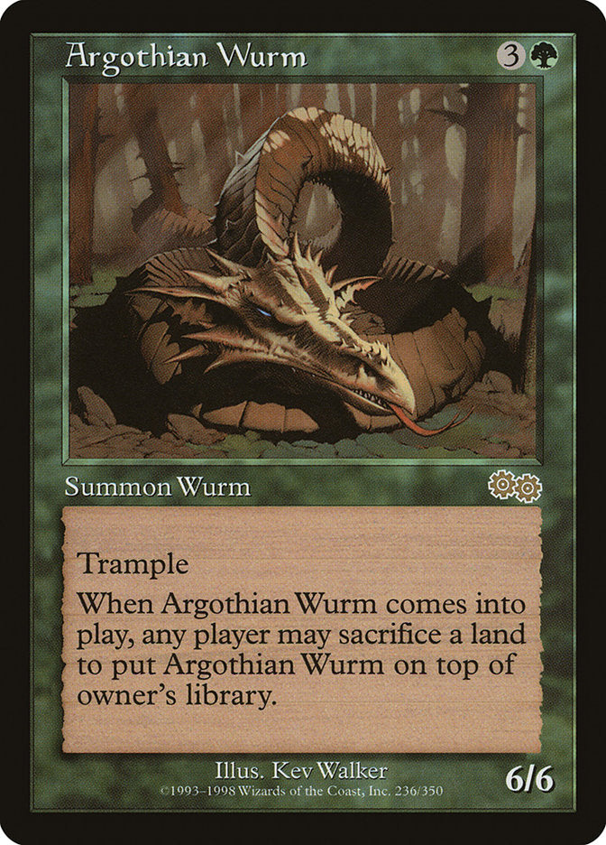 Argothian Wurm [Urza's Saga] | Good Games Modbury
