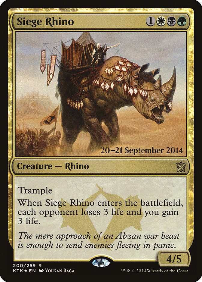 Siege Rhino [Khans of Tarkir Prerelease Promos] | Good Games Modbury