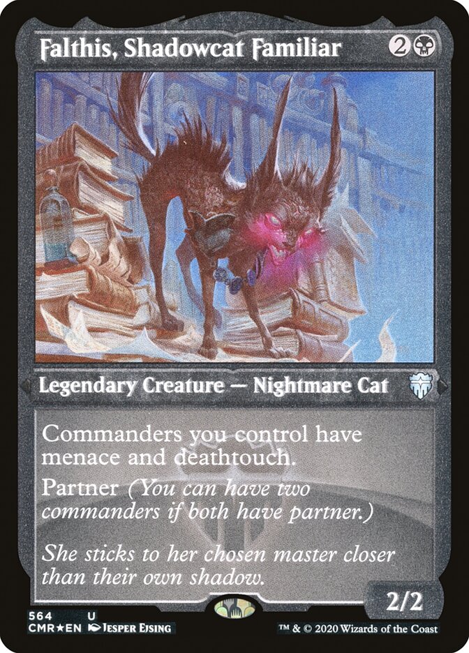 Falthis, Shadowcat Familiar (Etched) [Commander Legends] | Good Games Modbury