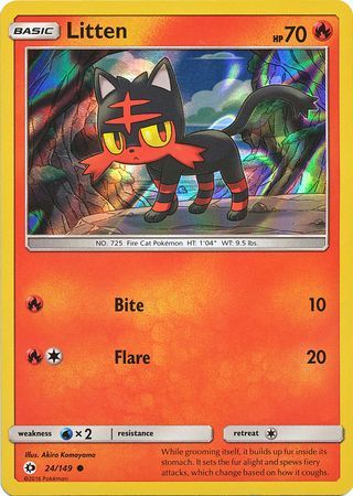 Litten (24/149) (Water Web Holo) [Sun & Moon: Base Set] | Good Games Modbury