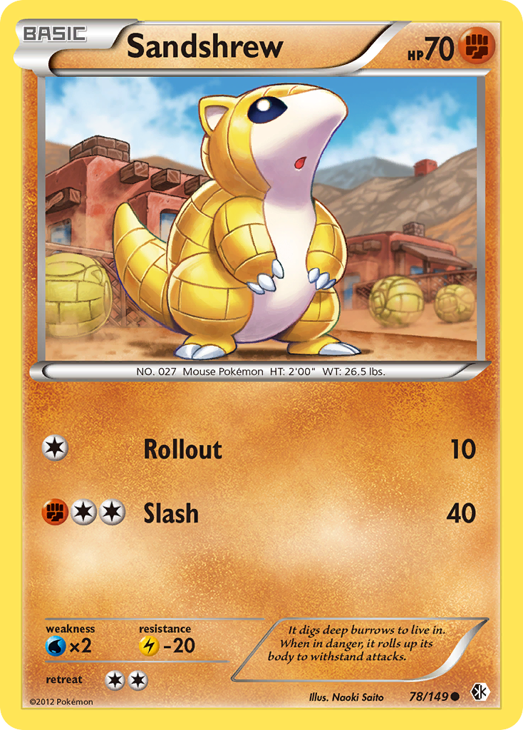 Sandshrew (78/149) [Black & White: Boundaries Crossed] | Good Games Modbury