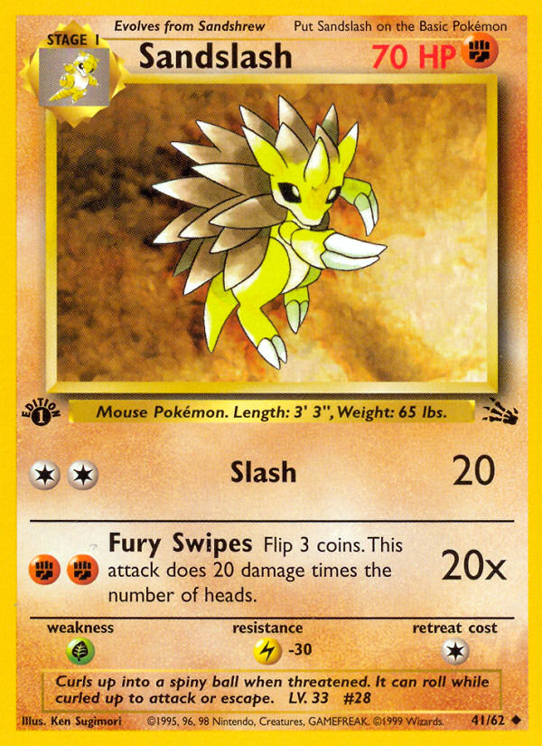 Sandslash (41/62) [Fossil 1st Edition] | Good Games Modbury