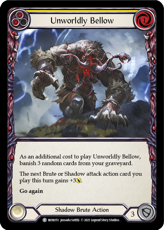 Unworldly Bellow (Yellow) [MON151-RF] (Monarch)  1st Edition Rainbow Foil | Good Games Modbury