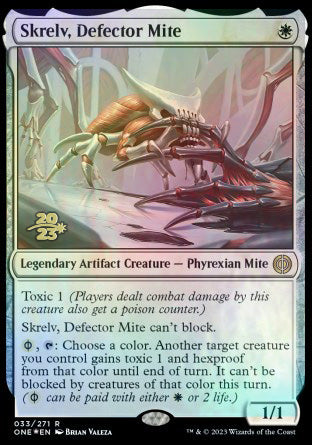 Skrelv, Defector Mite [Phyrexia: All Will Be One Prerelease Promos] | Good Games Modbury