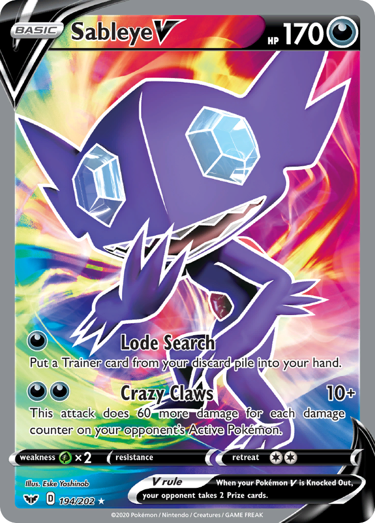 Sableye V (194/202) [Sword & Shield: Base Set] | Good Games Modbury