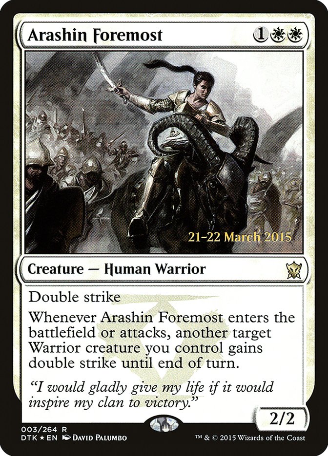 Arashin Foremost [Dragons of Tarkir Prerelease Promos] | Good Games Modbury