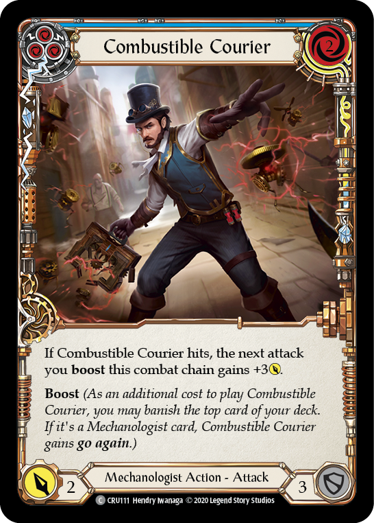 Combustible Courier (Blue) [CRU111] (Crucible of War)  1st Edition Normal | Good Games Modbury